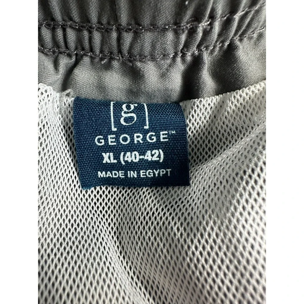 George Men's Pull On Swim  Trunks Shorts XL(40-42) Elastic Waist Drawstring Grey
